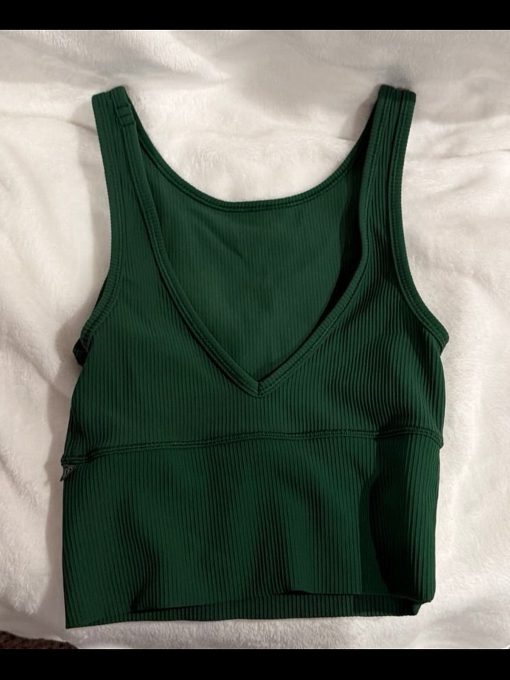 lululemon athletica Dark Green Ribbed V-Neck Tank